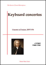 Concerto in D minor, BWV 974 piano sheet music cover